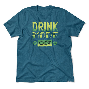 Drink Mode On Men/Unisex T-Shirt in Heather Deep Teal color